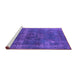 Sideview of Machine Washable Persian Purple Bohemian Area Rugs, wshurb2263pur