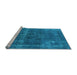 Sideview of Machine Washable Persian Light Blue Bohemian Rug, wshurb2263lblu