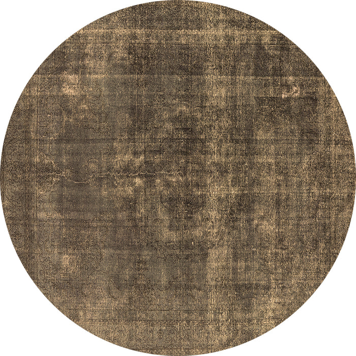 Round Persian Brown Bohemian Rug, urb2263brn