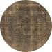 Round Persian Brown Bohemian Rug, urb2263brn