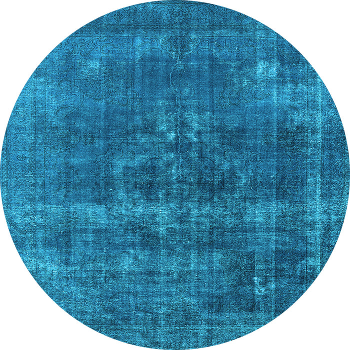 Round Persian Light Blue Bohemian Rug, urb2263lblu