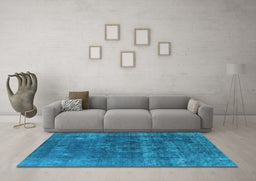 Machine Washable Persian Light Blue Bohemian Rug in a Living Room, wshurb2263lblu