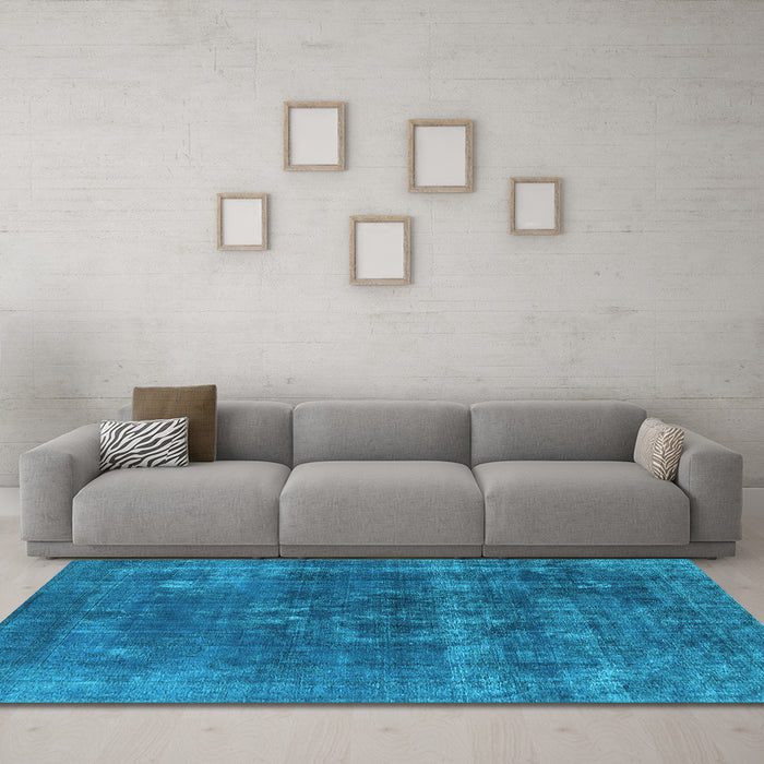 Machine Washable Persian Light Blue Bohemian Rug in a Living Room, wshurb2263lblu