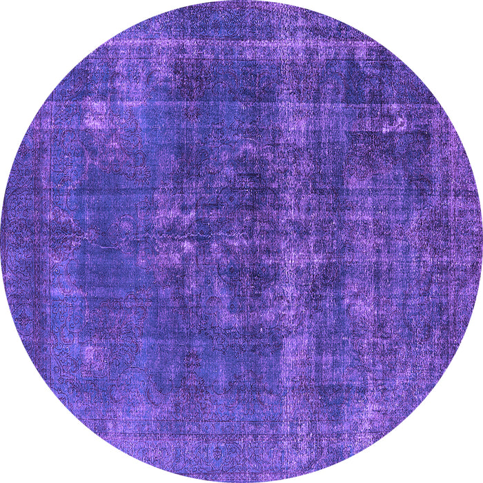Round Machine Washable Persian Purple Bohemian Area Rugs, wshurb2263pur