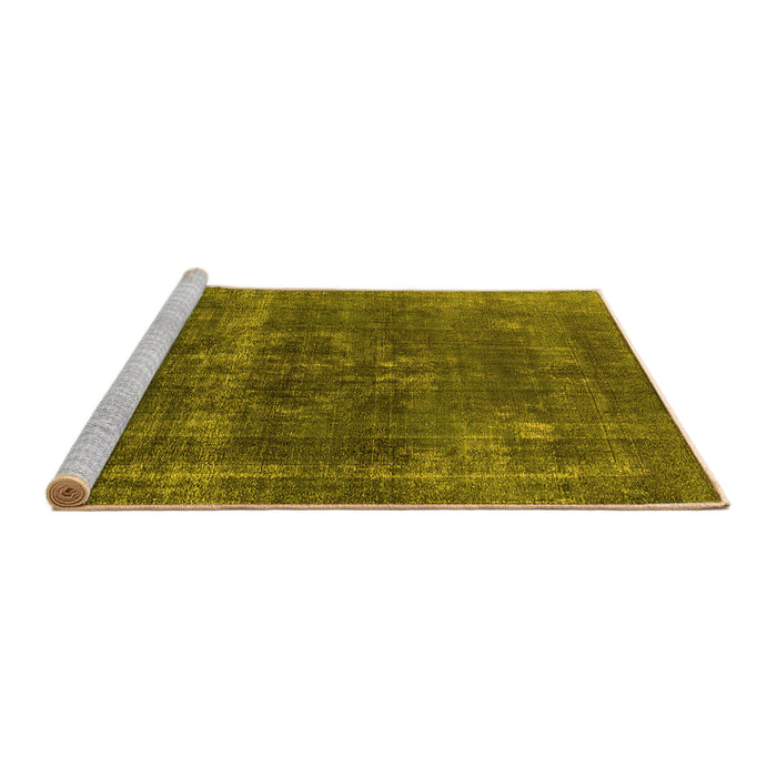 Sideview of Machine Washable Persian Yellow Bohemian Rug, wshurb2263yw