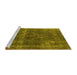 Sideview of Machine Washable Persian Yellow Bohemian Rug, wshurb2263yw