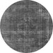 Round Persian Gray Bohemian Rug, urb2263gry