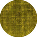 Round Persian Yellow Bohemian Rug, urb2263yw