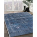 Machine Washable Industrial Modern Silk Blue Rug in a Family Room, wshurb2263