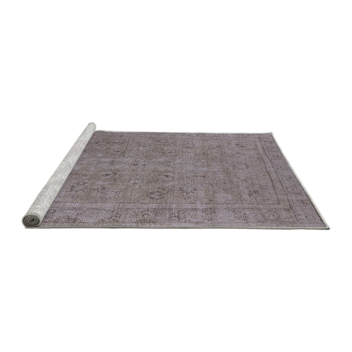 Sideview of Machine Washable Industrial Modern Mauve Taupe Purple Rug, wshurb2264