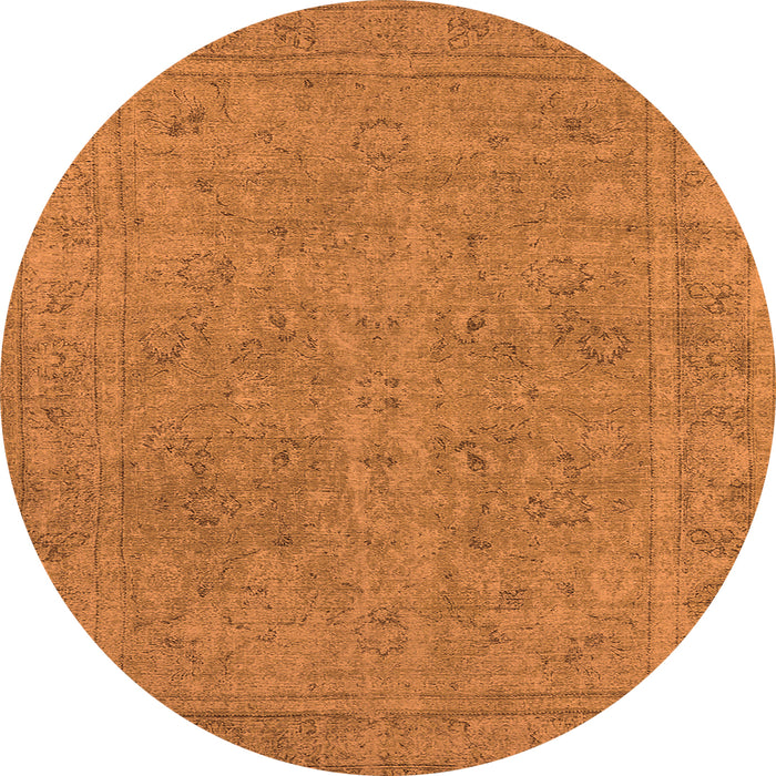 Round Oriental Orange Industrial Rug, urb2264org