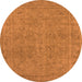 Round Oriental Orange Industrial Rug, urb2264org