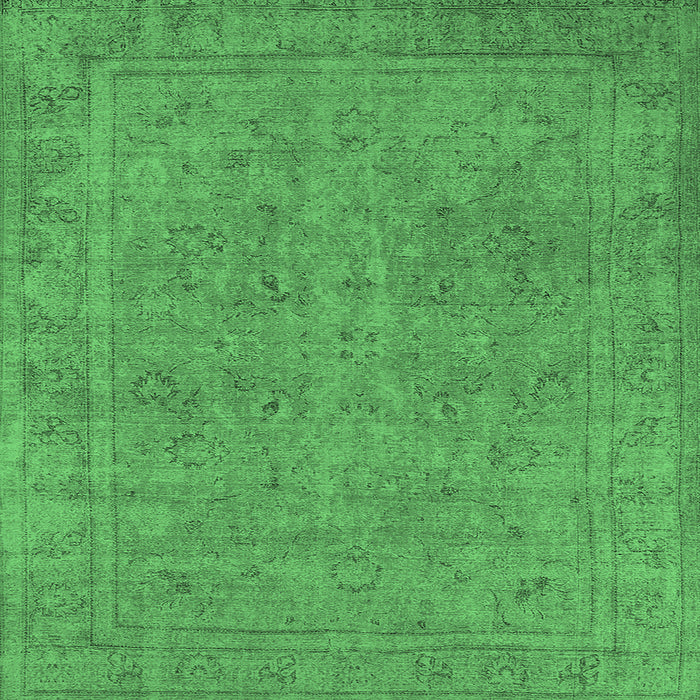 Square Oriental Emerald Green Industrial Rug, urb2264emgrn