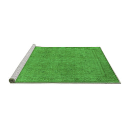 Sideview of Machine Washable Oriental Green Industrial Area Rugs, wshurb2264grn