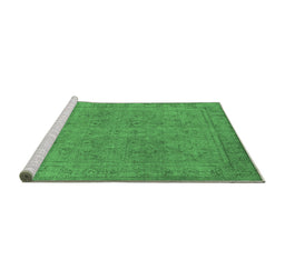 Sideview of Machine Washable Oriental Emerald Green Industrial Area Rugs, wshurb2264emgrn
