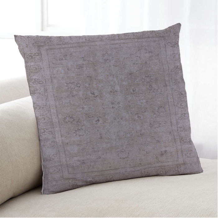 Lifestyle Image of Mid-Century Modern Urban Square Mauve Taupe Purple Throw Pillow, 18 inch by 18 inch, pwurb2264