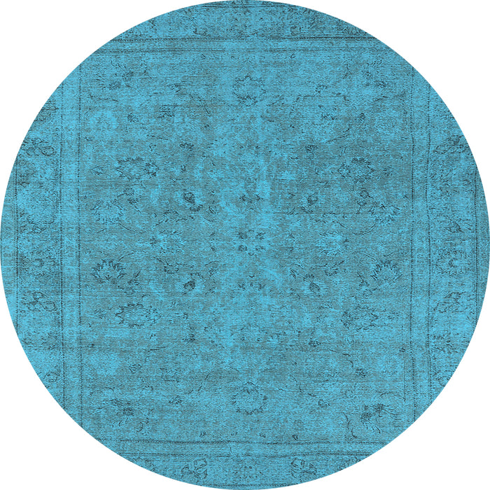 Round Oriental Light Blue Industrial Rug, urb2264lblu