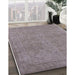 Mid-Century Modern Mauve Taupe Purple Oriental Rug in Family Room, urb2264