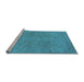 Sideview of Machine Washable Oriental Light Blue Industrial Rug, wshurb2264lblu