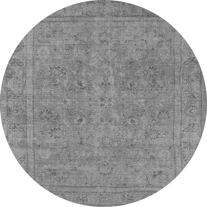 Round Oriental Gray Industrial Rug, urb2264gry