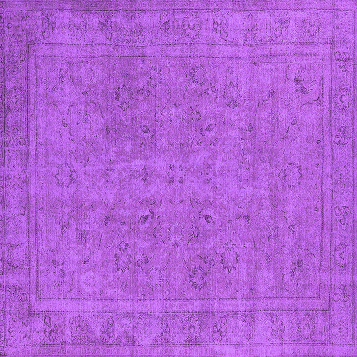 Square Machine Washable Oriental Purple Industrial Area Rugs, wshurb2264pur