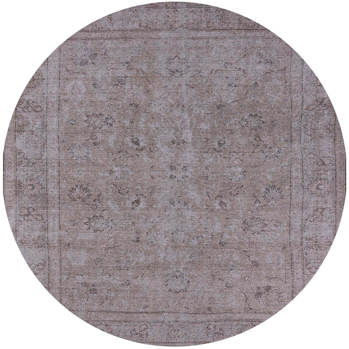 Round Machine Washable Industrial Modern Mauve Taupe Purple Rug, wshurb2264