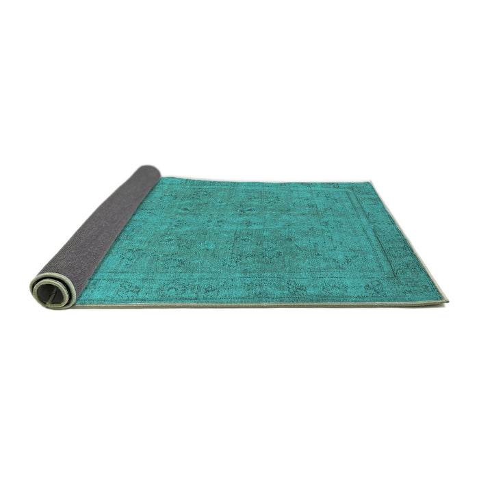 Sideview of Oriental Turquoise Industrial Rug, urb2264turq