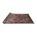 Sideview of Mid-Century Modern Gunmetal Gray Oriental Rug, urb2265