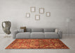 Machine Washable Oriental Orange Traditional Area Rugs in a Living Room, wshurb2265org