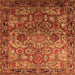 Square Oriental Orange Traditional Rug, urb2265org