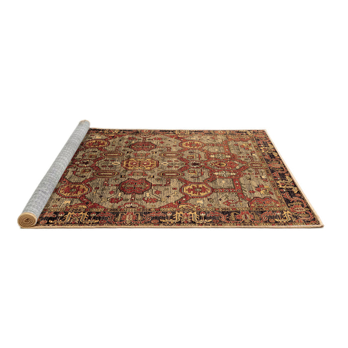 Sideview of Machine Washable Oriental Brown Traditional Rug, wshurb2265brn