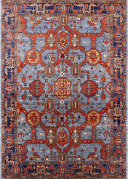 Mid-Century Modern Gunmetal Gray Oriental Rug, urb2265