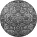 Round Oriental Gray Traditional Rug, urb2265gry