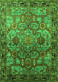 Oriental Green Traditional Rug, urb2265grn