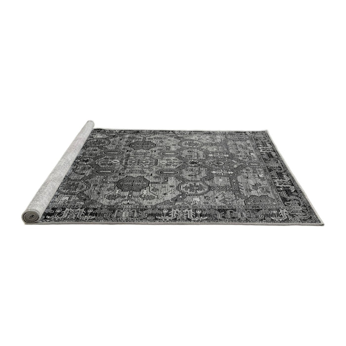 Sideview of Machine Washable Oriental Gray Traditional Rug, wshurb2265gry