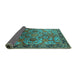 Sideview of Oriental Turquoise Traditional Rug, urb2265turq