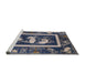 Sideview of Machine Washable Industrial Modern Dark Slate Blue Rug, wshurb2266