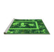 Sideview of Machine Washable Oriental Green Asian Inspired Area Rugs, wshurb2266grn