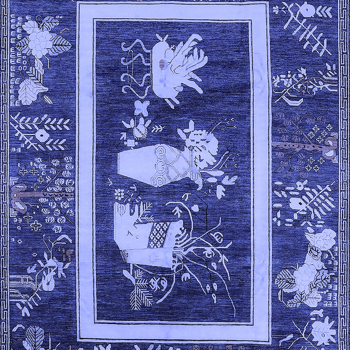 Machine Washable Oriental Blue Asian Inspired Rug, wshurb2266blu