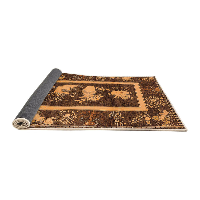 Sideview of Oriental Orange Asian Inspired Rug, urb2266org