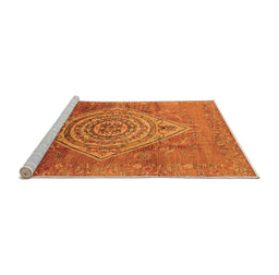 Sideview of Machine Washable Oriental Orange Industrial Area Rugs, wshurb2267org