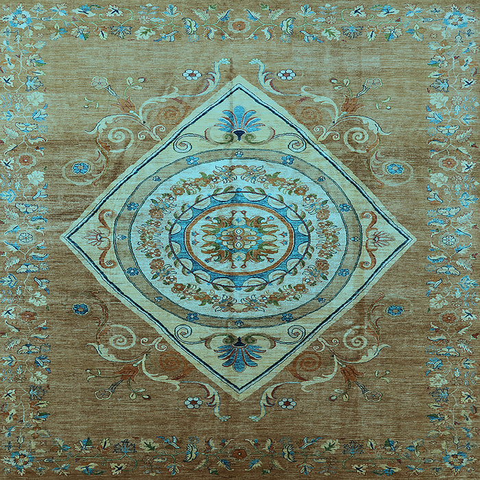 Square Oriental Light Blue Industrial Rug, urb2267lblu
