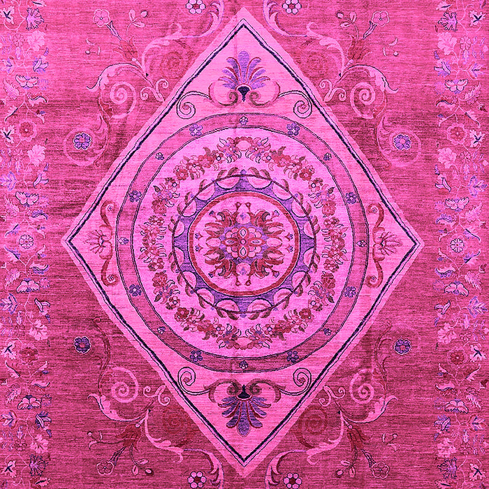 Machine Washable Oriental Pink Industrial Rug, wshurb2267pnk