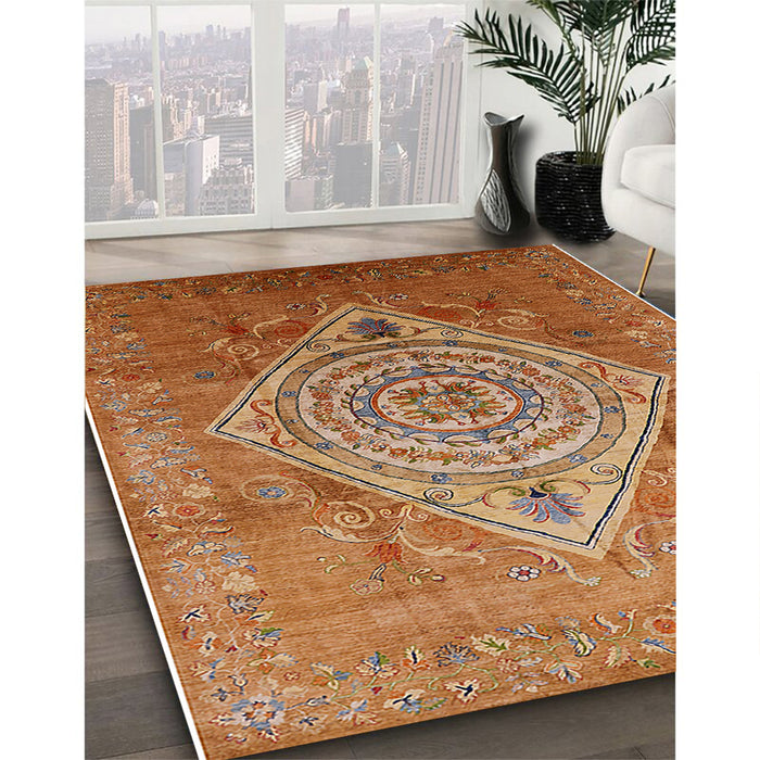 Machine Washable Industrial Modern Mahogany Brown Rug in a Family Room, wshurb2267