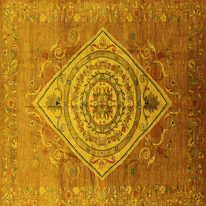 Square Oriental Yellow Industrial Rug, urb2267yw