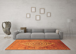 Machine Washable Oriental Orange Industrial Area Rugs in a Living Room, wshurb2267org
