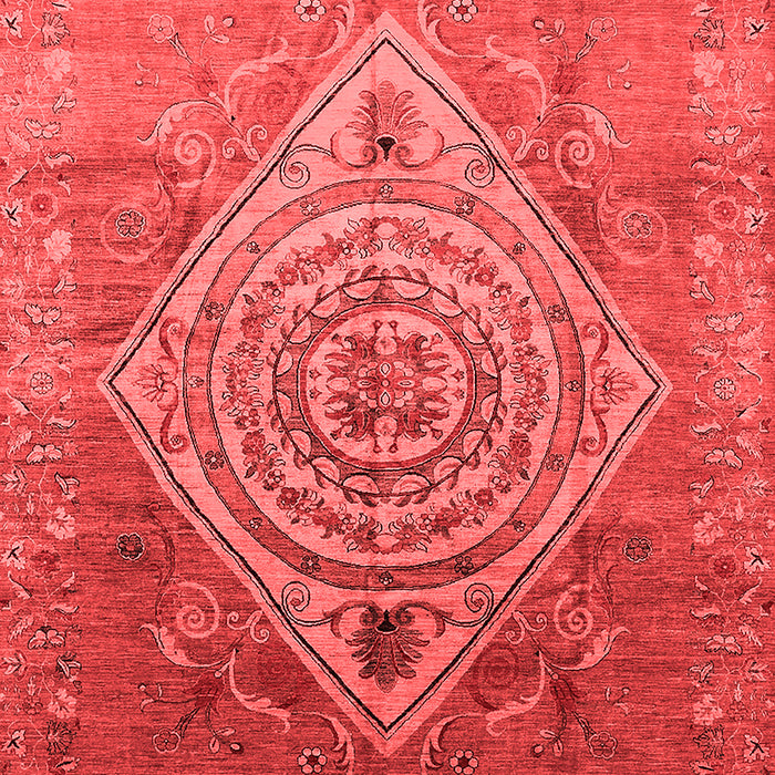 Machine Washable Oriental Red Industrial Rug, wshurb2267red