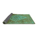 Sideview of Oriental Turquoise Industrial Rug, urb2267turq