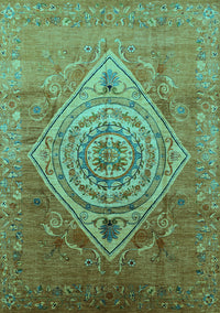 Oriental Turquoise Industrial Rug, urb2267turq