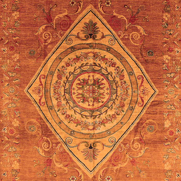 Machine Washable Oriental Orange Industrial Area Rugs, wshurb2267org
